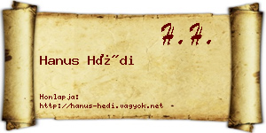 Hanus Hédi névjegykártya